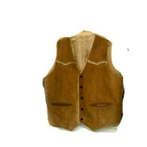 Gorgeous REVERSABLE Sueded Leather Vest with shearing, M